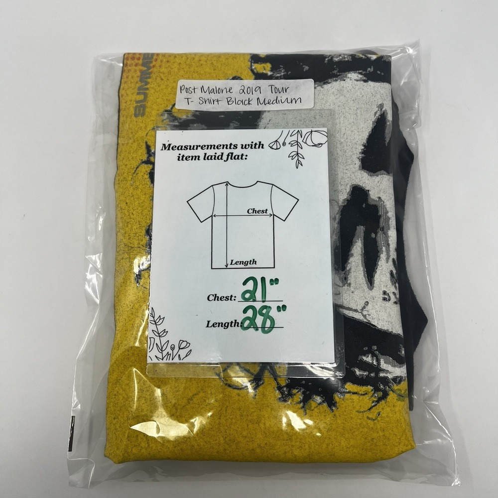 Post Malone 2019 Summer‎ In The City Double Sided Tour T-Shirt Sz Medium - Picture 4 of 4